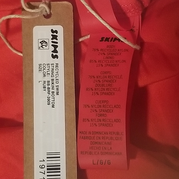 Skims Swim Bikini Bottom Panty Ruby Red Large NWT - Picture 4 of 5